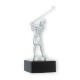 Trofeo de metal figura de golf damas plata metálica sobre base de mármol negro 15,5cm