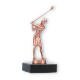 Trofeo metal figura golf damas bronce sobre base marmol negro 14.5cm