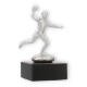 Trophy metal figure handball player silvermetallic on black marble base 12,0cm