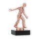 Trofeo figura de metal herradura lanzando bronce sobre base de mármol negro 13,3cm