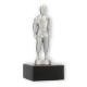 Beker metalen figuur judo vechter zilver metallic op zwart marmeren voet 14.5cm