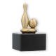 Trophy metal figure cone and ball gold metallic on black marble base 11,0cm