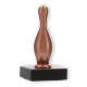 Trophy metal figure cone bronze on black marble base 12,4cm