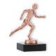 Trophy metal figure runner bronze on black marble base 12,9cm