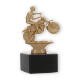 Trophy metal figure motorcycle gold metallic on black marble base 14.2cm
