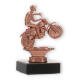 Trophy metal figure motorcycle bronze on black marble base 12,2cm
