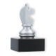 Pokal Metallfigur Schach Springer silbermetallic auf schwarzem Marmorsockel 11,0cm