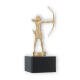 Trofeo figura de metal arquero oro metálico sobre base de mármol negro 17,0cm