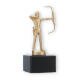 Trofeo figura de metal arquero oro metálico sobre base de mármol negro 16,0cm
