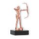 Trofeo figura de metal arquero bronce sobre base de mármol negro 14,0cm