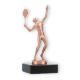 Coppa in metallo figura uomo tennis bronzo su base marmo nero 15,0cm
