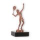 Pokal Metallfigur Tennis Damen bronze auf schwarzem Marmorsockel 15,0cm