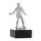 Coupe Figure métallique de tennis de table hommes argent métallique sur socle en marbre noir 13,0cm