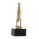 Trofeo figura de metal Gimnasia damas oro metálico sobre base de mármol negro 18,5cm