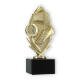 Pokal Kunststofffigur Fußballkranz gold auf schwarzem Marmorsockel 18,6cm