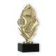 Pokal Kunststofffigur Fußballkranz gold auf schwarzem Marmorsockel 17,6cm