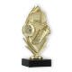 Pokal Kunststofffigur Fußballkranz gold auf schwarzem Marmorsockel 16,6cm
