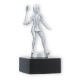 Trophy metal figure squash ladies silver metallic on black marble base 13,0cm