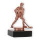 Trofeo figura metálica hockey hielo bronce sobre base mármol negro 10,6cm