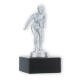 Troféu figura metálica de troféu nadador prata metálica sobre base de mármore preto 12,8cm