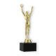 Pokal Kunststofffigur Sieger gold auf schwarzem Marmorsockel 22,6cm