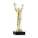 Pokal Kunststofffigur Sieger gold auf schwarzem Marmorsockel 20,6cm