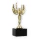 Pokal Kunststofffigur Siegesgöttin gold auf schwarzem Marmorsockel 18,2cm