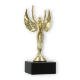 Pokal Kunststofffigur Siegesgöttin gold auf schwarzem Marmorsockel 17,2cm