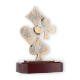 Trophy zamak figure playing cards old gold on mahogany wooden base 19.8cm