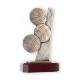 Coppa zamak figura palle da petanque oro antico su base in legno di mogano 23,0cm