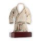 Coppa zamak figura kimono oro antico su base in legno di mogano 20,5cm