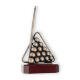 Trofeo zamak figura snooker oro viejo sobre base madera caoba 24,5cm