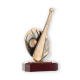 Trofeo figura zamak equipo béisbol oro viejo sobre base madera caoba 25,5cm