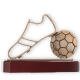 Pokal Zamakfigur Fußballschuh altgold auf mahagonifarbenen Holzsockel 15,5cm