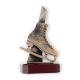Trofeo zamak figura patinaje sobre hielo oro viejo sobre base de madera color caoba 23,0cm