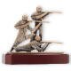 Trophy zamak figure shooters old gold on mahogany wooden base 17,8cm
