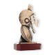Trofeo figura de zamak equipo de fútbol americano oro viejo sobre base de madera color caoba 23,0cm