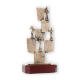 Trophy zamak figure chess pieces old gold on mahogany wooden base 26,0cm
