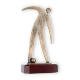 Trofeo zamak figura futbol tiro oro viejo sobre base madera caoba 24,5cm