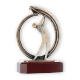 Trofeo zamak figura swing de golf oro viejo sobre base de madera de caoba 19,5cm