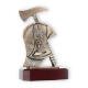 Trofeo figura zamak equipo de bomberos oro viejo sobre base de madera de caoba 20,5cm