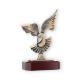 Trophy zamak figure dove in flight old gold on mahogany wooden base 23,0cm