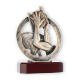 Trophy zamak figure basketball player in wreath old gold on mahogany wooden base 20,0cm