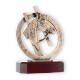 Trophée Zamak figurine cheval en couronne vieil or sur socle en bois couleur acajou 19,3cm