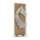 Trophy zamak figure horse head silver on wooden board 25,0cm