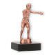 Trofeo metal figura boxeo amateur bronce sobre base mármol negro 12,5cm