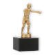 Troféu figura metálica de boxe amador de ouro sobre base de mármore preto 14,5cm