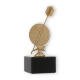 Trofeo figura de metal dardo dorado metálico sobre base de mármol negro 17,0cm