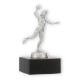 Trophy metal figure handball player female silvermetallic on black marble base 12,1cm