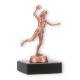 Trophy metal figure handball player female bronze on black marble base 11,1cm